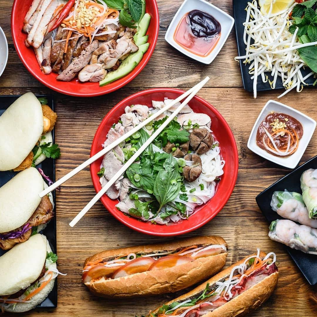 Delicious selection of food at Vietnamese Street Kitchen in Birmingham.